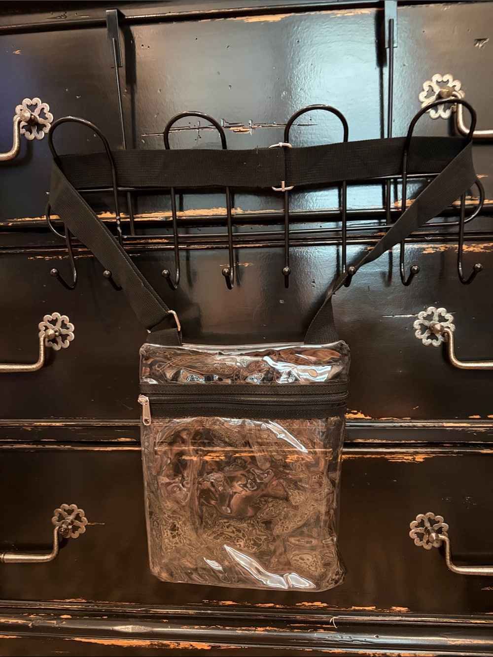 Clear PVC Chest Bag with Black Strap
